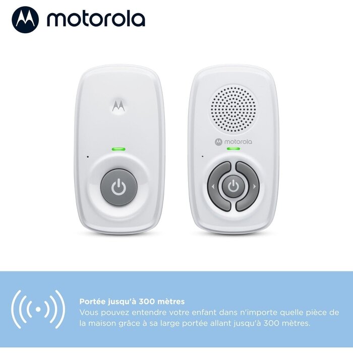 Babyphone Audio Numérique DECT - Portée 300m - Blanc - 31% de remise