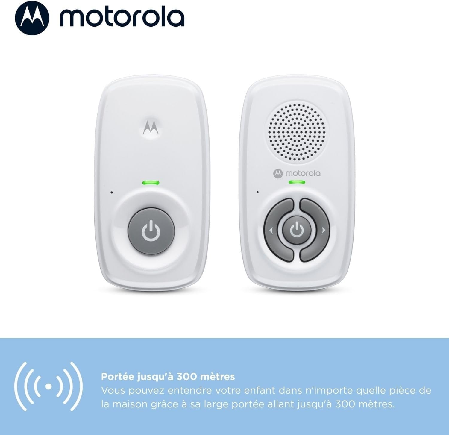 Babyphone Audio Numérique DECT - Portée 300m - Blanc - 31% de remise