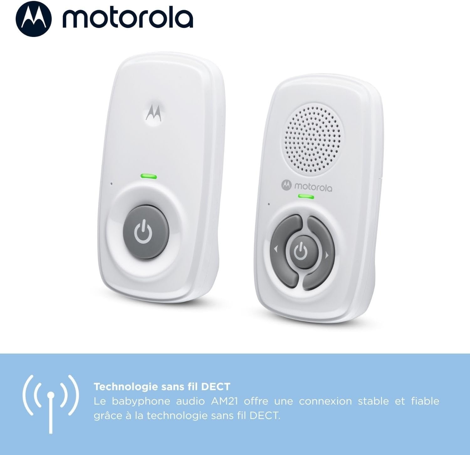 Babyphone Audio Numérique DECT - Portée 300m - Blanc - 31% de remise