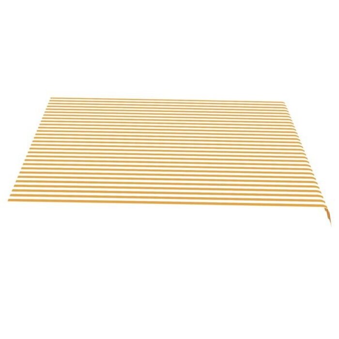 Vidaxl Toile de store banne 4 x 3,5 m Jaune et Blanc - 34% de remise