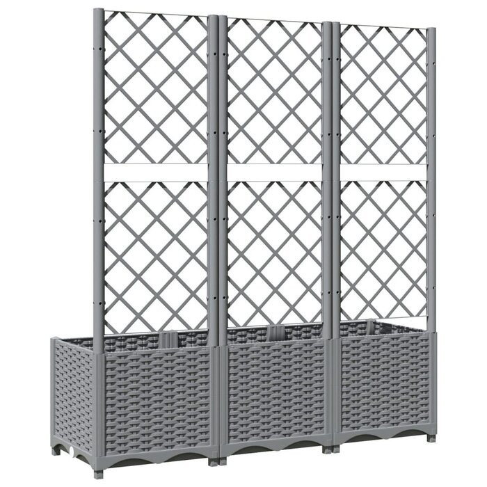Vidaxl Jardinière avec treillis 120x40x136 cm - Gris clair - 35% de remise