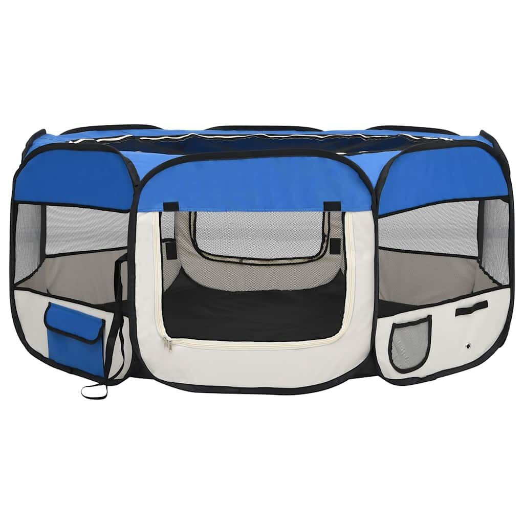Vidaxl Parc pliable pour chien 145x145cm - Bleu/Crème - 33% de remise