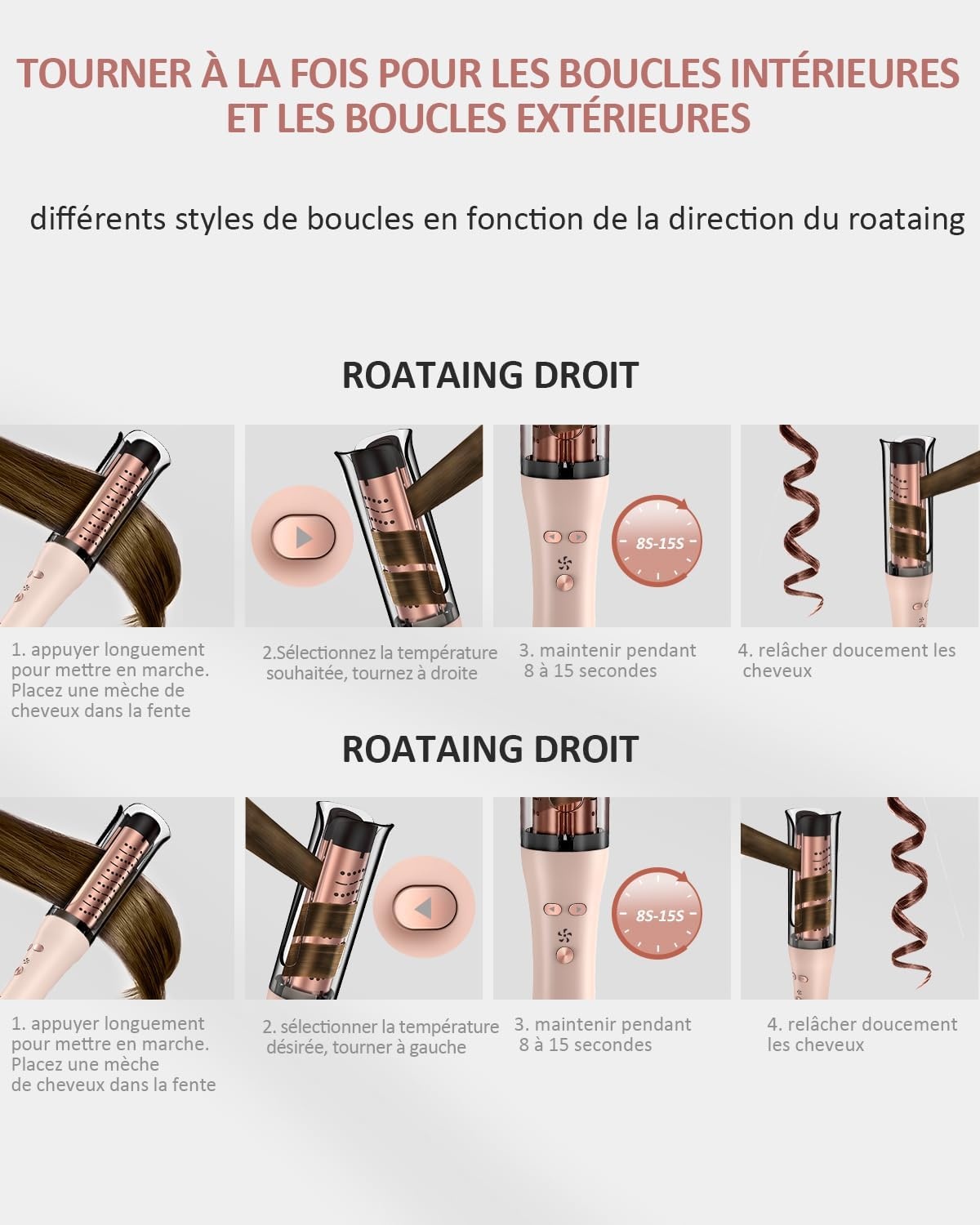 Fer à boucler automatique rotatif - 33% de remise - Déballé bon état