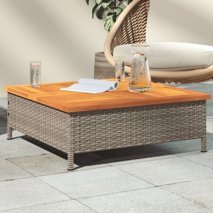 Vidaxl Table basse de jardin poly rotin et bois d'acacia - 70x70 cm - 34% de remise
