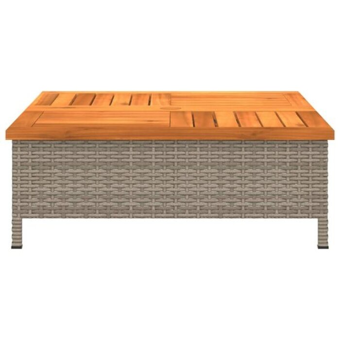 Vidaxl Table basse de jardin poly rotin et bois d'acacia - 70x70 cm - 34% de remise