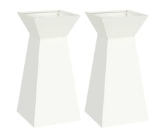 Vidaxl Lot de 2 jardinières sur pied blanches - 51% de remise