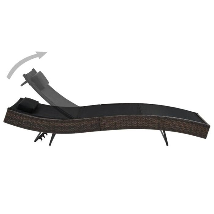 Vidaxl Bain de soleil en rotin marron - Dossier réglable - 34% de remise