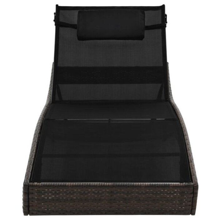 Vidaxl Bain de soleil en rotin marron - Dossier réglable - 34% de remise