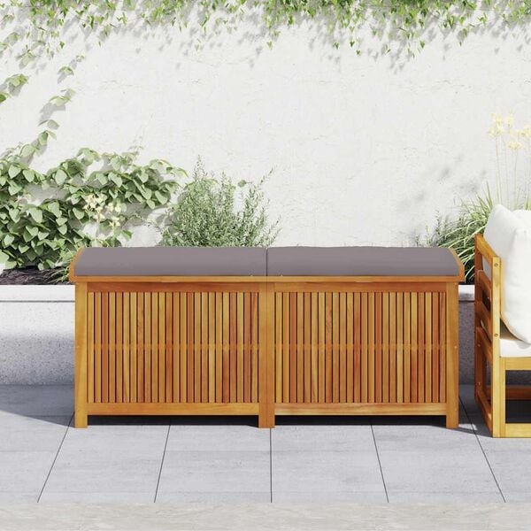 Vidaxl Coffre de jardin en acacia avec coussin - 150 cm - 35% de remise