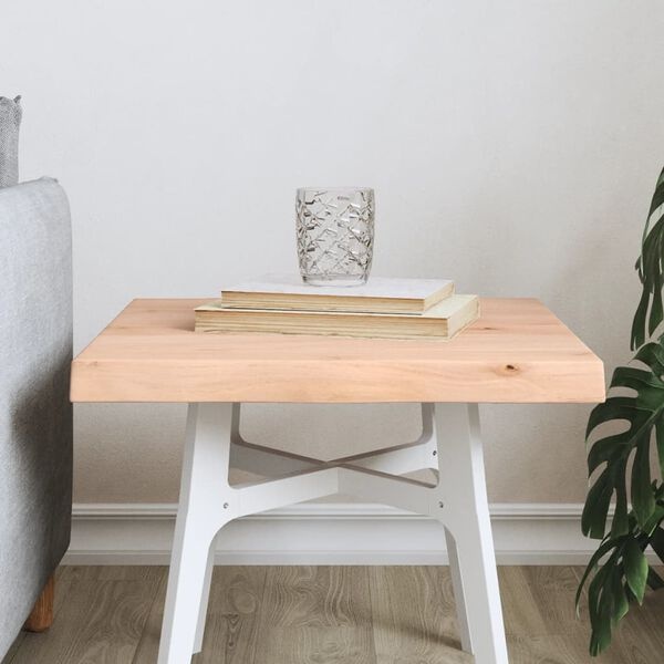Vidaxl Plateau de table en chêne massif 40x40 cm - Bords naturels - 32% de remise