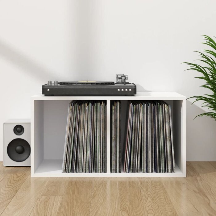 Meuble de rangement pour vinyles blanc - 71x34x36 cm - 66% de remise