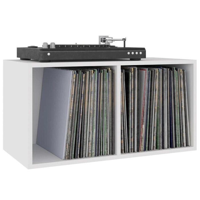 Meuble de rangement pour vinyles blanc - 71x34x36 cm - 66% de remise
