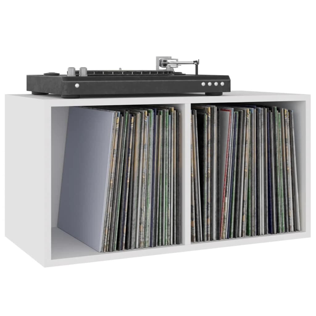 Meuble de rangement pour vinyles blanc - 71x34x36 cm - 66% de remise