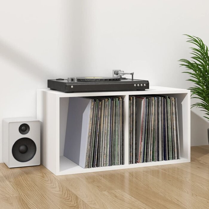 Meuble de rangement pour vinyles blanc - 71x34x36 cm - 66% de remise