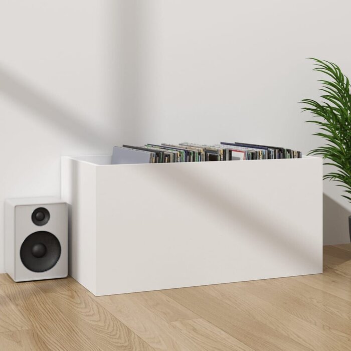 Meuble de rangement pour vinyles blanc - 71x34x36 cm - 66% de remise