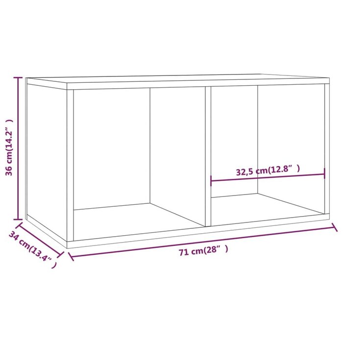 Meuble de rangement pour vinyles blanc - 71x34x36 cm - 66% de remise