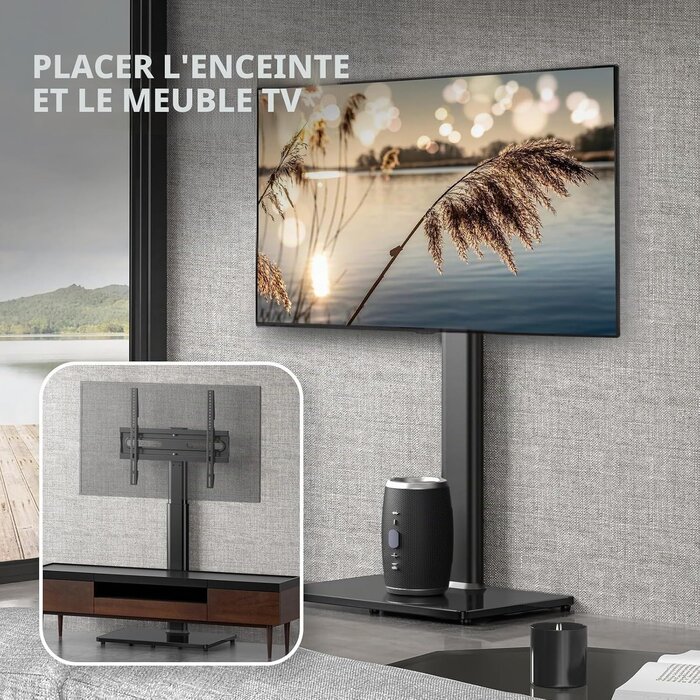 Support TV sur pied universel 27-65 pouces - Noir - 34% de remise