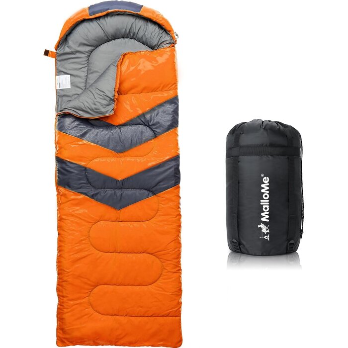Sac de couchage 3 saisons 220 x 75 cm Orange - 27% de remise