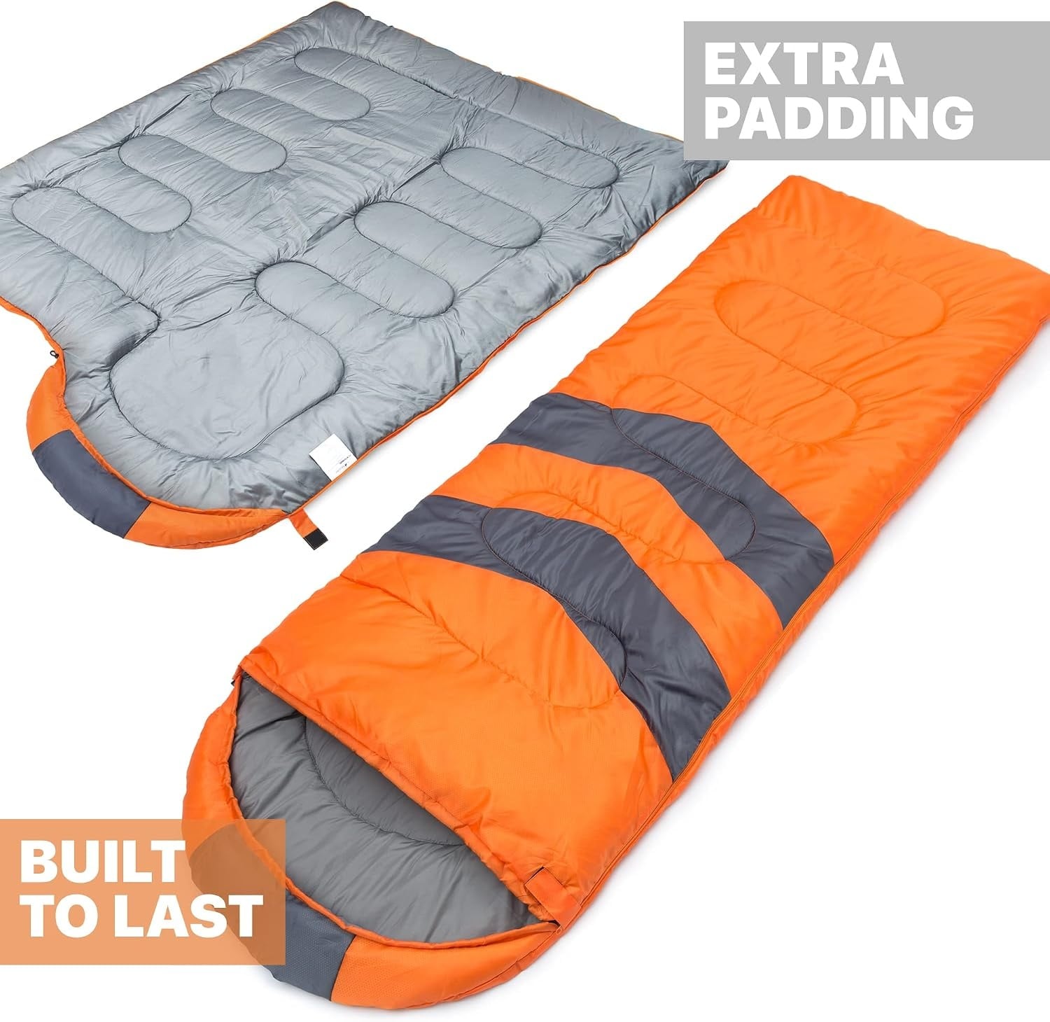 Sac de couchage 3 saisons 220 x 75 cm Orange - 27% de remise