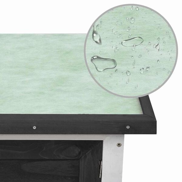 Clapier à lapins en bois gris 90x45x65cm - 33% de remise