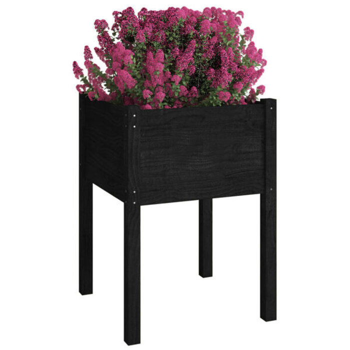 Lot de 2 jardinières en bois de pin noir 50x50x70 cm - 32% de remise
