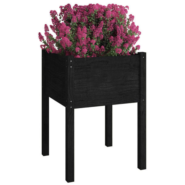 Lot de 2 jardinières en bois de pin noir 50x50x70 cm - 32% de remise