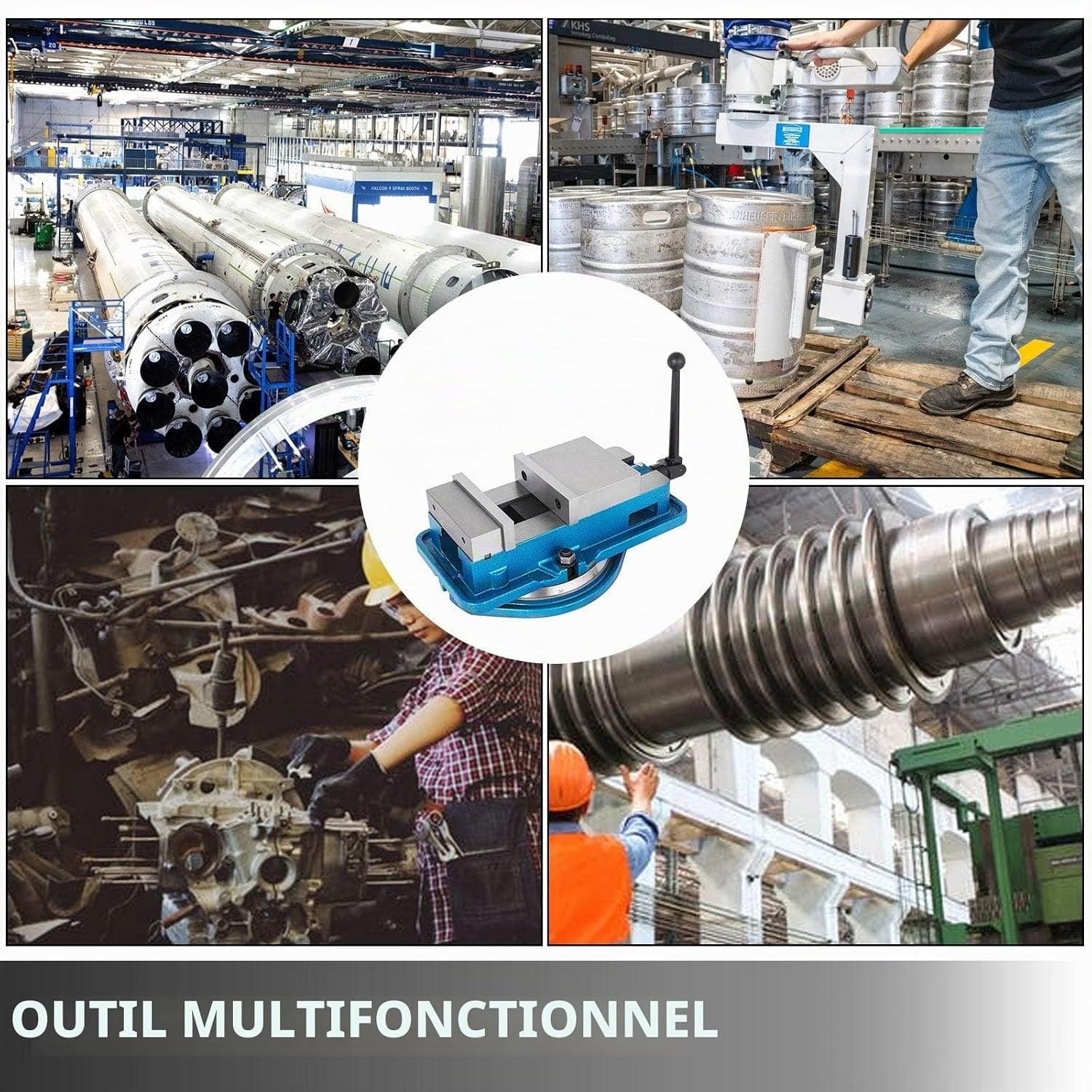 Étau d'établi rotatif en fonte 125 mm - 35% de remise