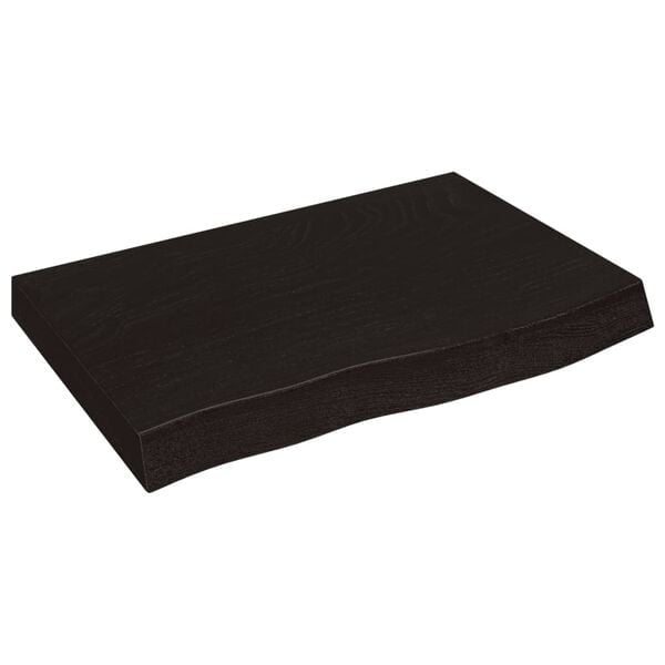 Plan de vasque en chêne massif 60x50cm - Brun foncé - 34% de remise