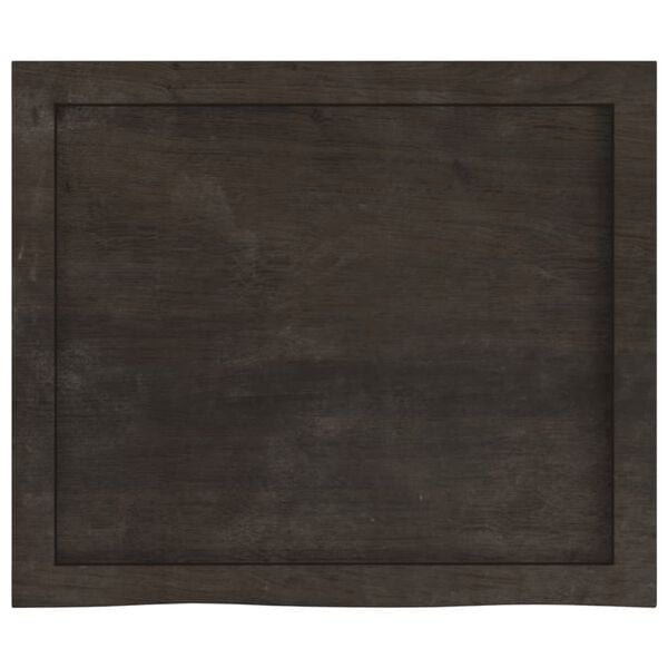 Plan de vasque en chêne massif 60x50cm - Brun foncé - 34% de remise