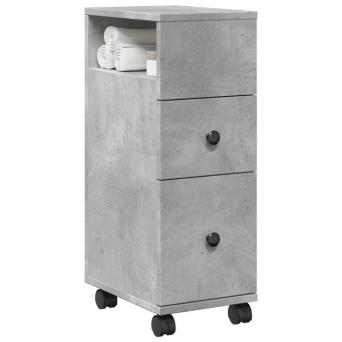 Meuble de salle de bain étroit gris béton - 33% de remise