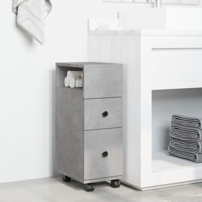 Meuble de salle de bain étroit gris béton - 33% de remise