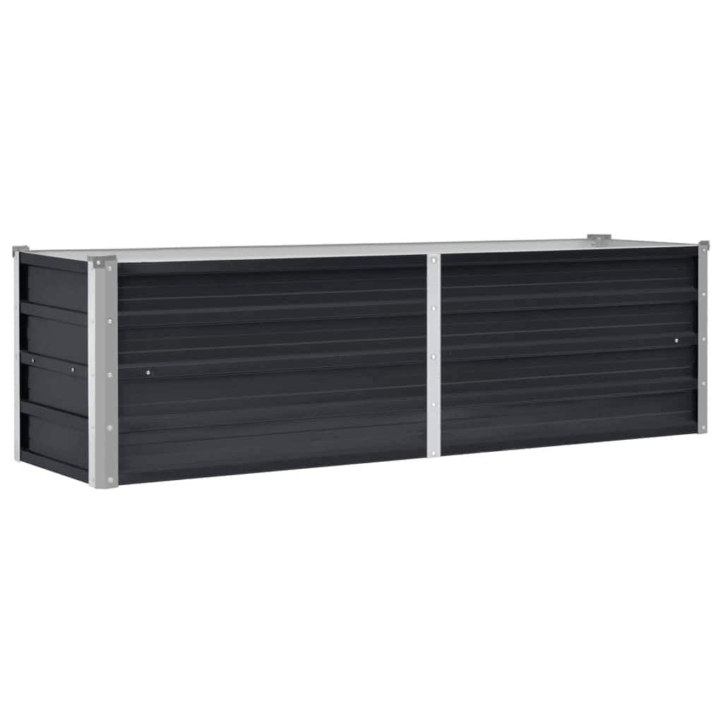 Jardinière surélevée en acier 160x40x45cm - Anthracite - 32% de remise