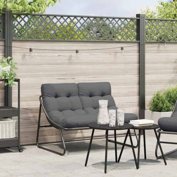 Banc de jardin en métal noir 110 cm - 34% de remise