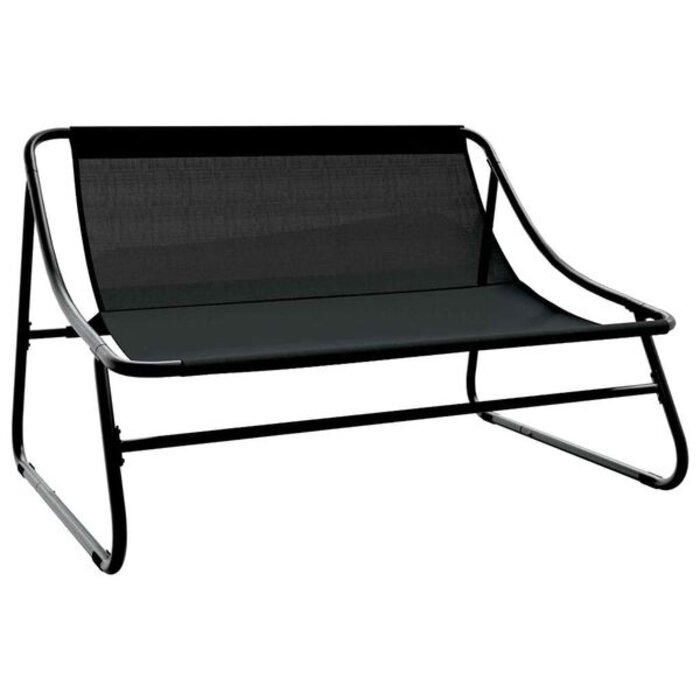 Banc de jardin en métal noir 110 cm - 34% de remise