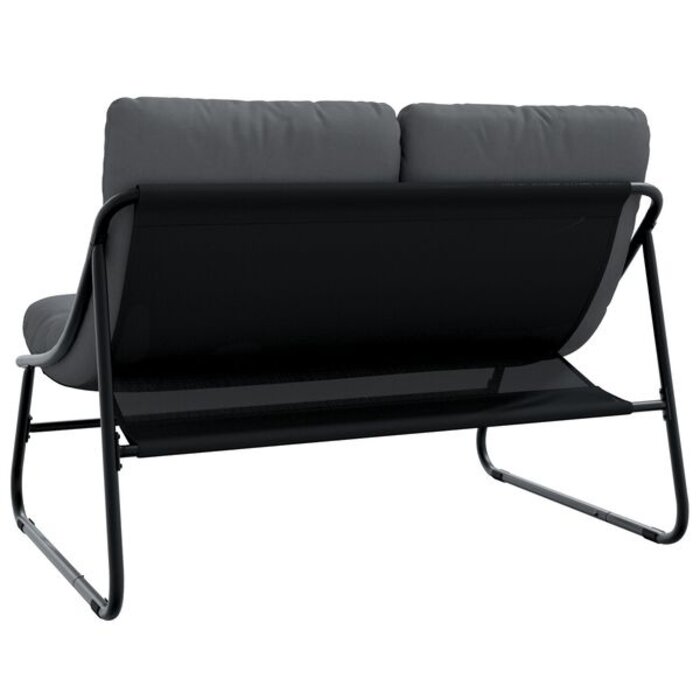 Banc de jardin en métal noir 110 cm - 34% de remise