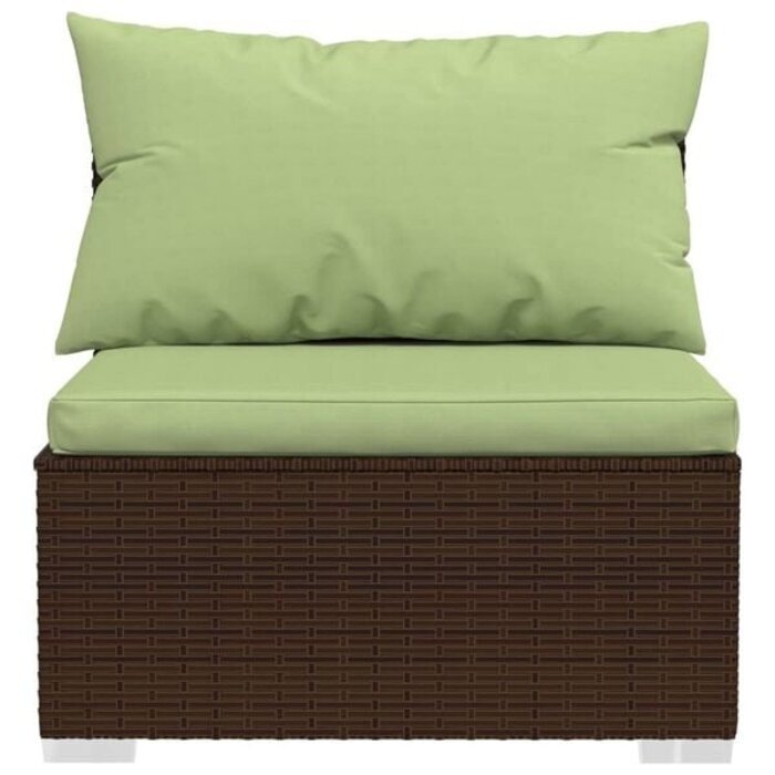Canapé 3 places modulaire en rotin - Marron et Vert - 35% de remise
