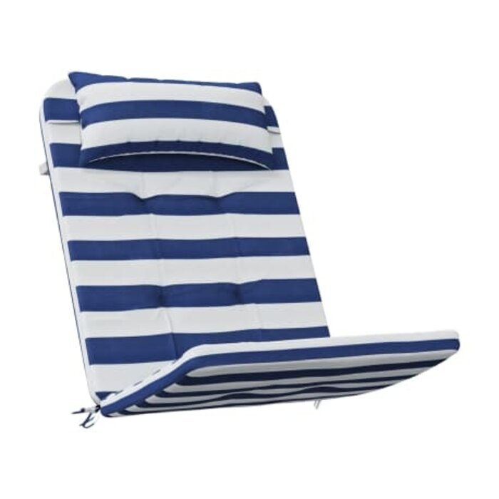 Lot de 2 Coussins de Chaise Adirondack - Rayé Bleu et Blanc - 33% de remise