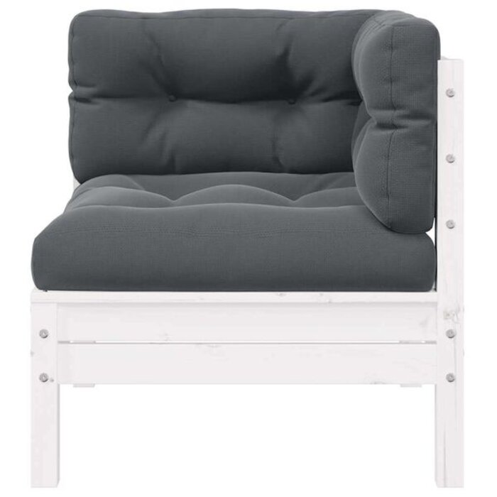 Banc de jardin 2 places en pin blanc avec coussins - 35% de remise