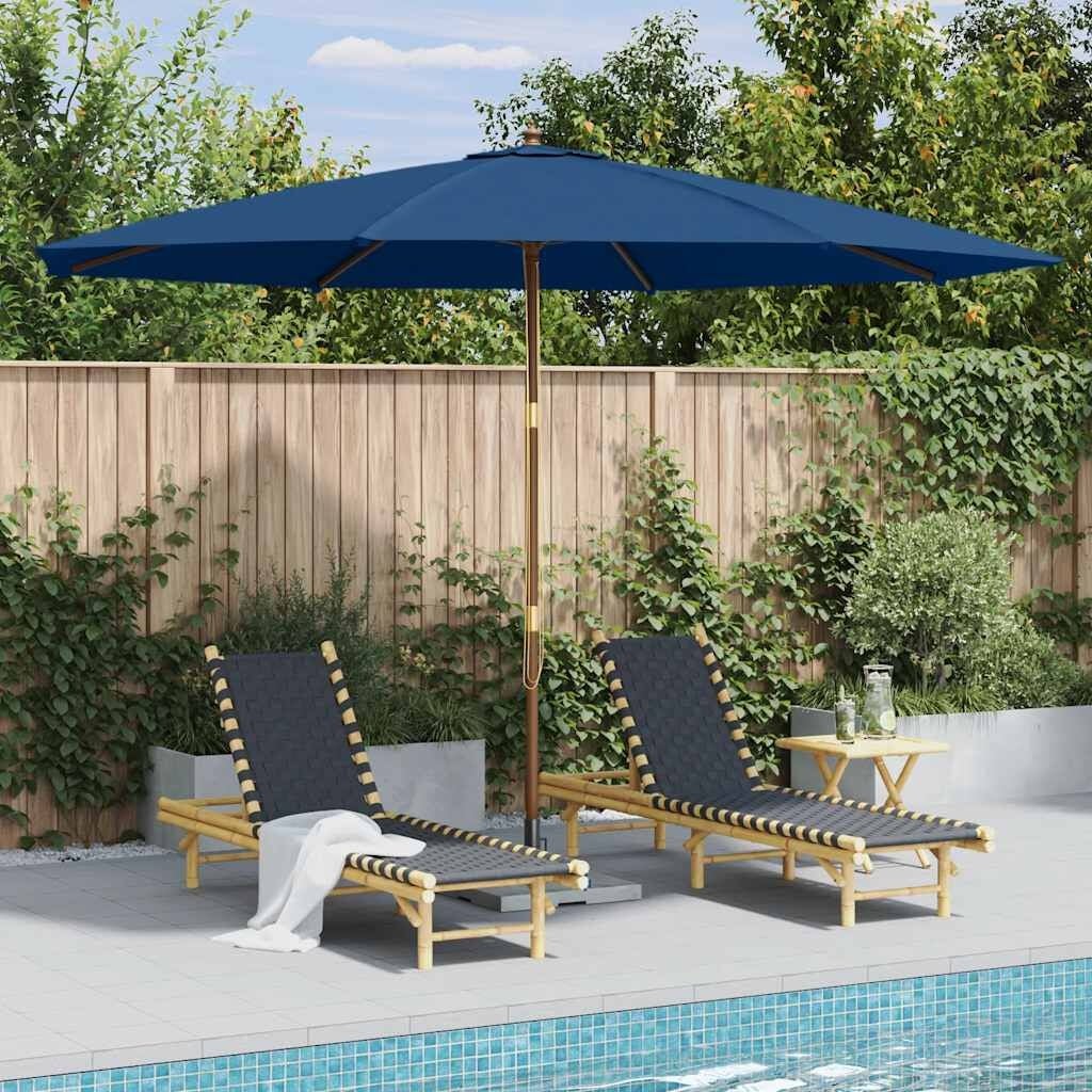 Parasol de jardin bois bleu 350 cm - 38% de remise