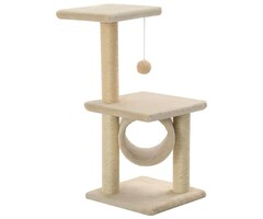 Vidaxl Arbre à chat 65 cm sisal et peluche beige - 42% de remise