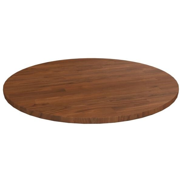 Plateau de table rond en chêne massif Ø50cm - Brun foncé - 38% de remise