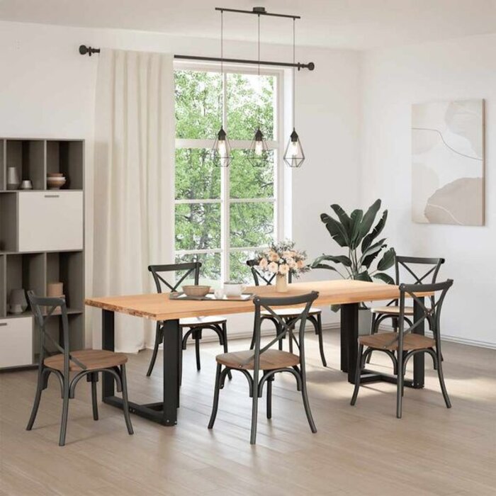 Pieds de table en T 90x35 cm - Acier noir - Lot de 2 - 34% de remise