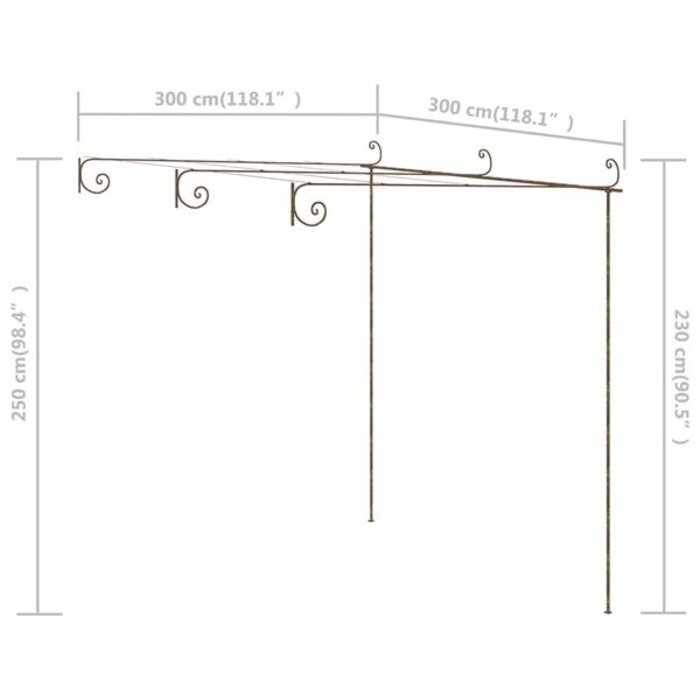 Pergola de jardin fer forgé 3x3m - 35% de remise