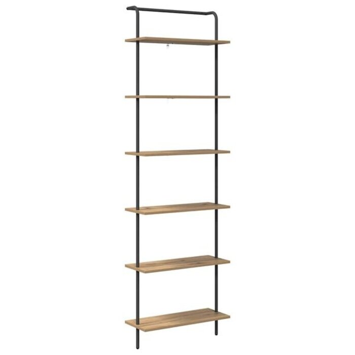 Bibliothèque 6 niveaux chêne artisan - 60 x 24 x 203 cm - 34% de remise