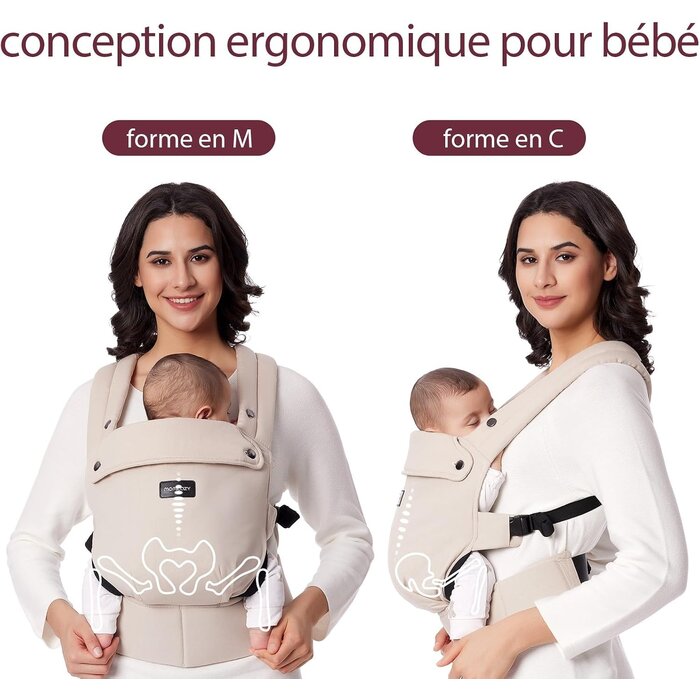 Porte-bébé ergonomique kaki - 3,2 à 20 kg - 33% de remise