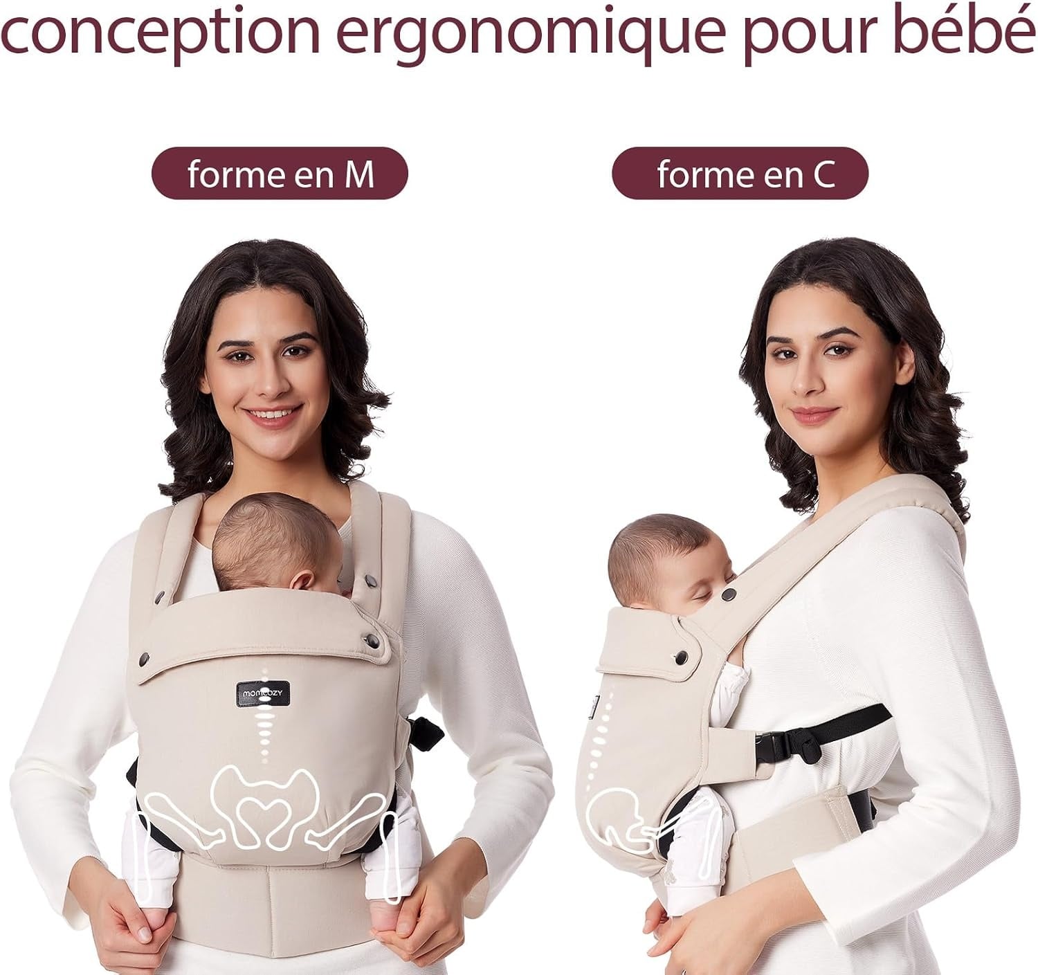 Porte-bébé ergonomique kaki - 3,2 à 20 kg - 33% de remise