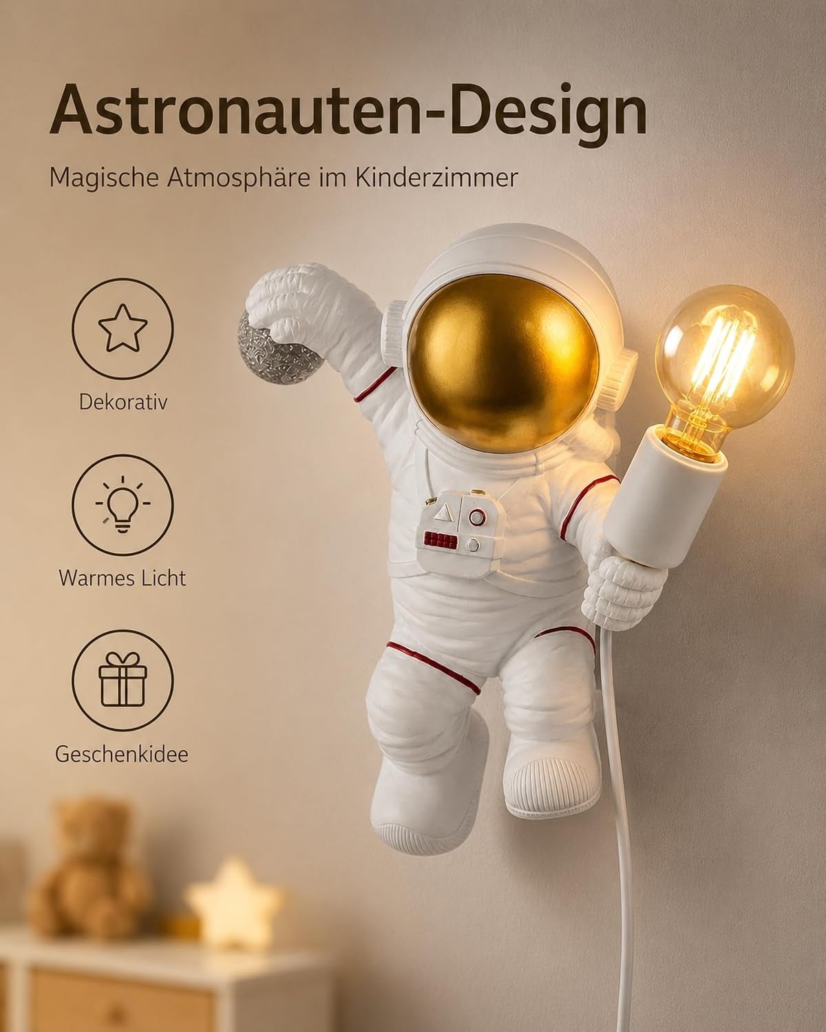 Applique murale Astronaute enfant - 34% de remise