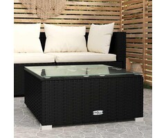 Vidaxl Table de jardin 60x60 cm en résine tressée noire - 52% de remise
