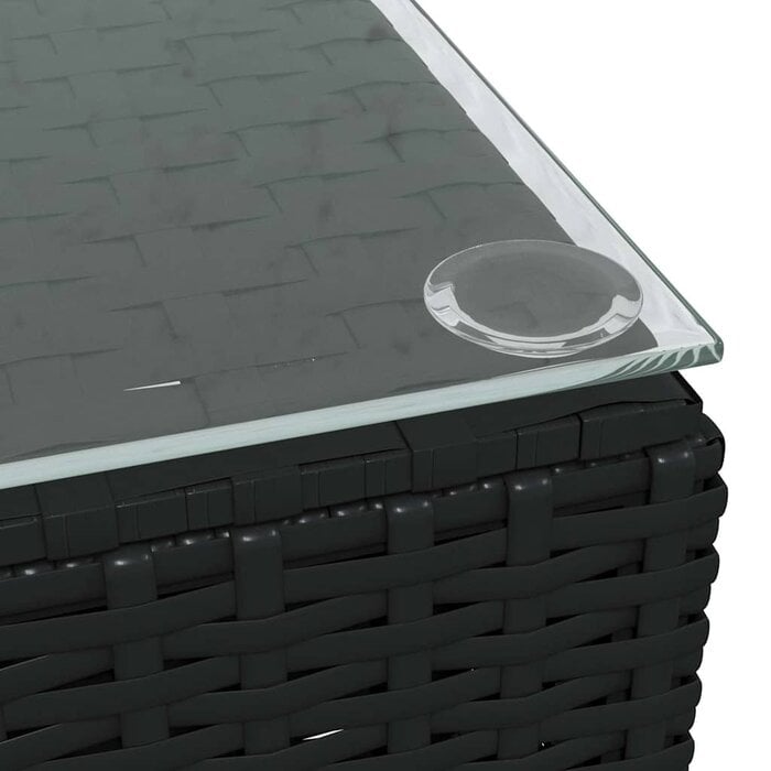 Vidaxl Table de jardin basse 60x60x30 cm en résine tressée noire - 35% de remise