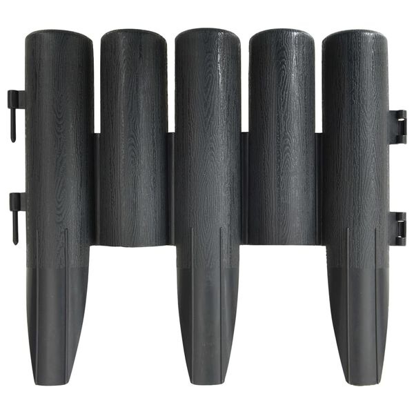 Vidaxl Bordure de jardin aspect tronc 10m anthracite - 32% de remise